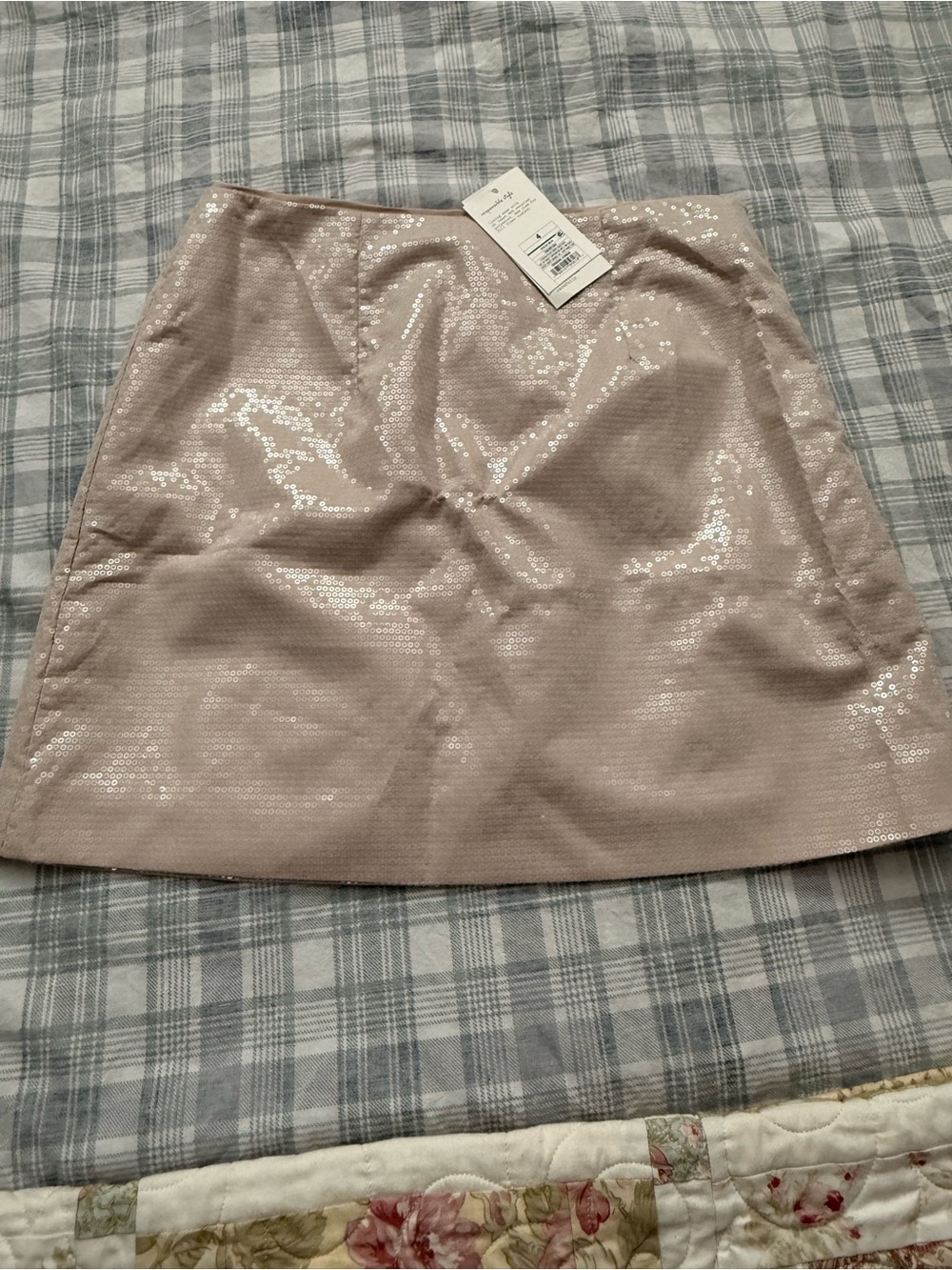Target Sequin Mini Skirt in Light Blush